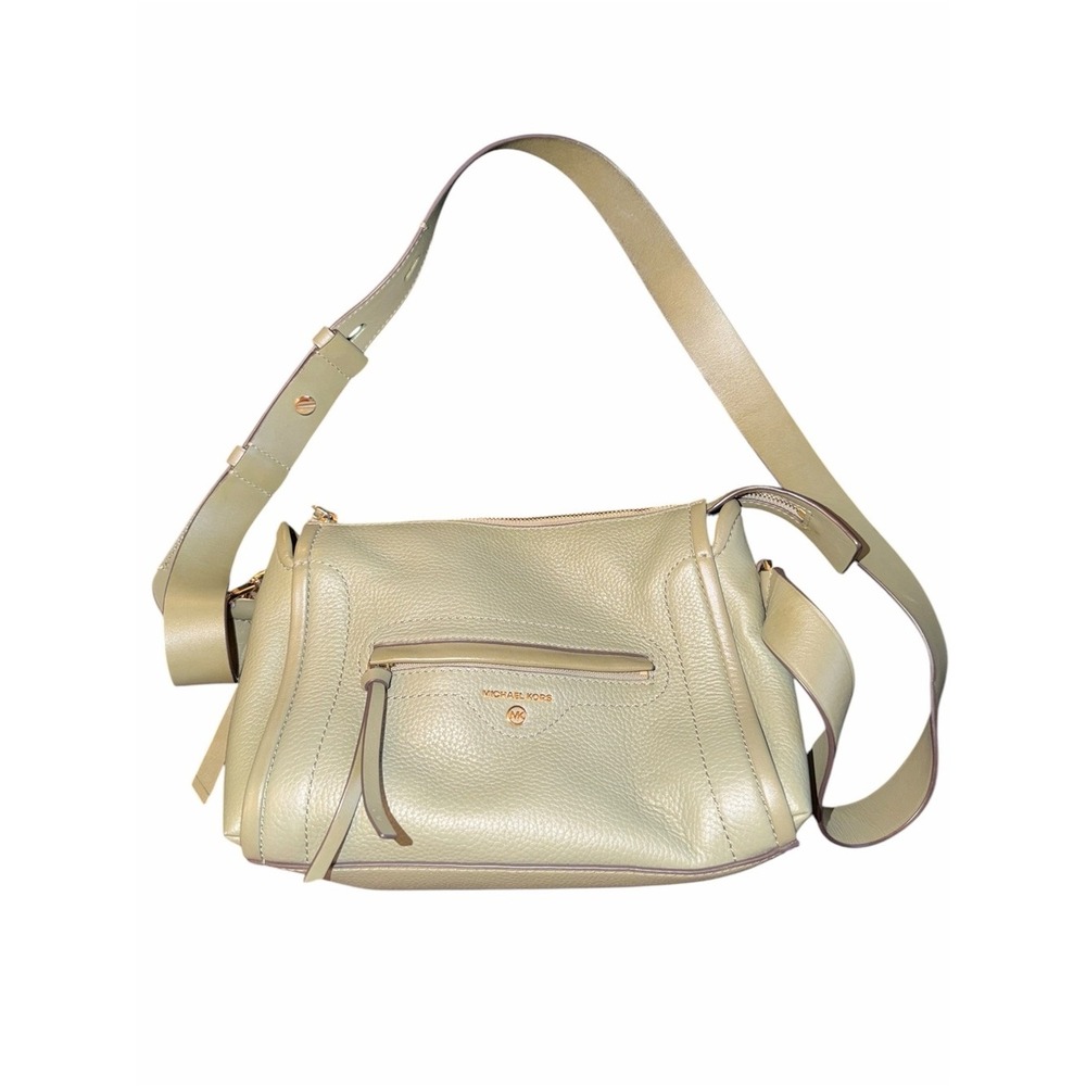 Michael Kors Olive-Tone Pebbled Leather Crossbody Shoulder Bag